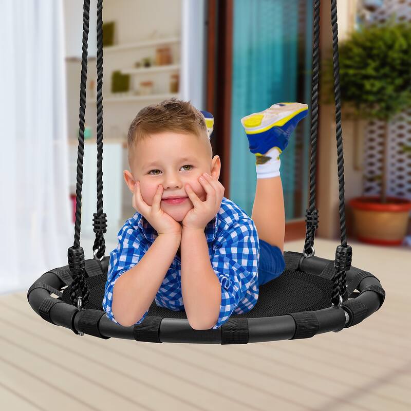 Spinner Swing – Kids Round Mat Swing – Great for Tree, Backyard, Playground [New Improved 2020 Design!] (24" Mat Seat)