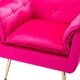 preview thumbnail 16 of 89, HULALA HOME 1ida Modern Velvet Tufted Accent Armchair with Gold Metal Legs