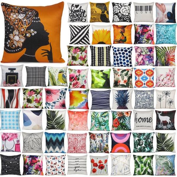 slide 1 of 91, Oussum Home Decor Cotton Cushion Cover with Zippered Digital Print Pillowcase Single Square for Couch Bed Pillow Case (16"x16")