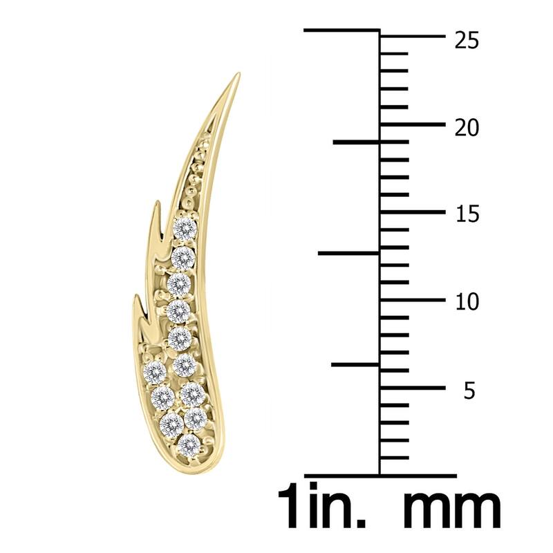 Marquee 1/4 Carat TW Diamond Angel Wing Climber Earrings in 14K Yellow Gold