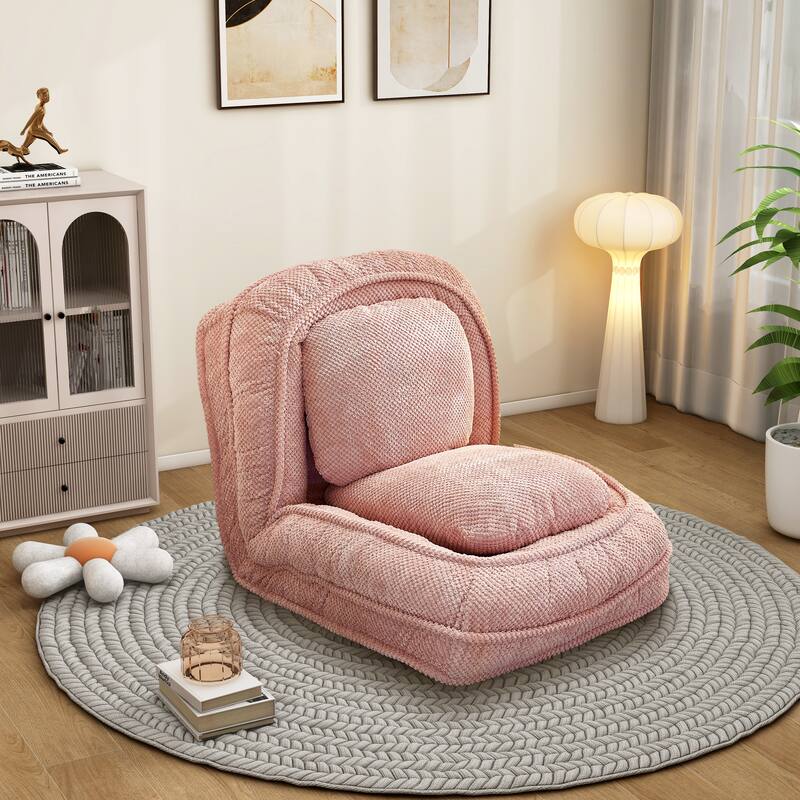 Modern Convertible Accent Chair, Adjustable Floor Lazy Sofa Couch