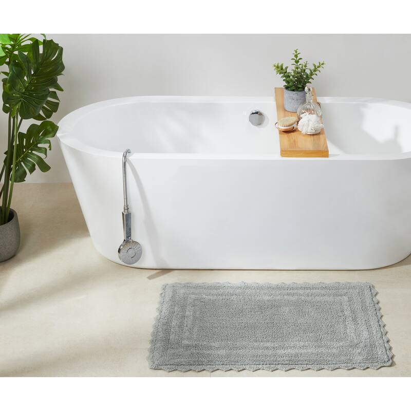 Better Trends Bath Rugs Set 100% Cotton Soft & Water Absorbent Tufted Bathroom Rug for Shower, Sink Bath Mats Lilly Crochet