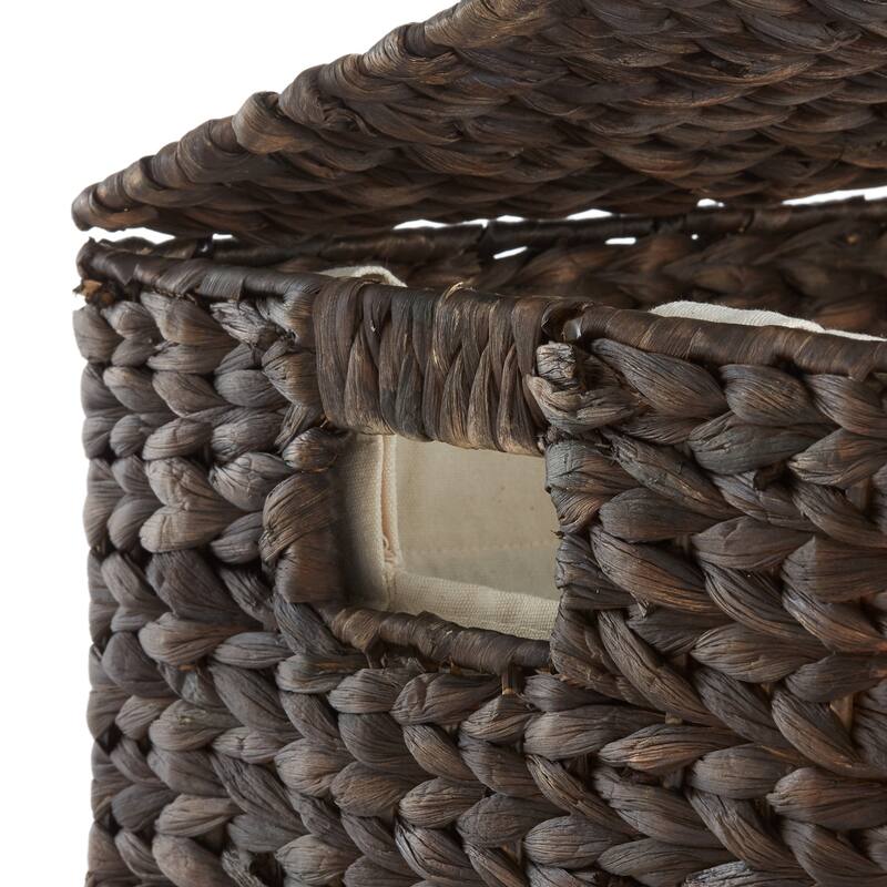 Large Laundry Hamper Basket w Lid and Liner Water Hyacinth