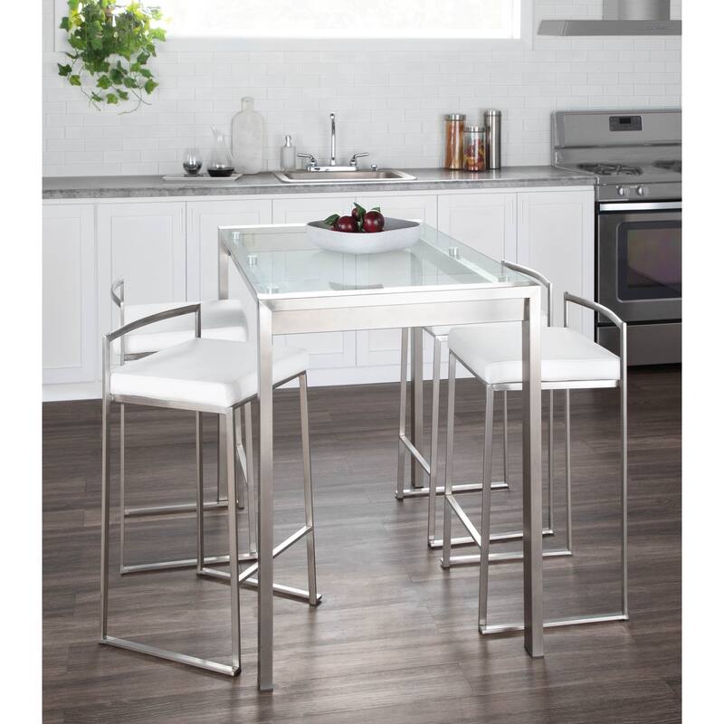 LumiSource Fuji Contemporary Stainless Steel Counter Table
