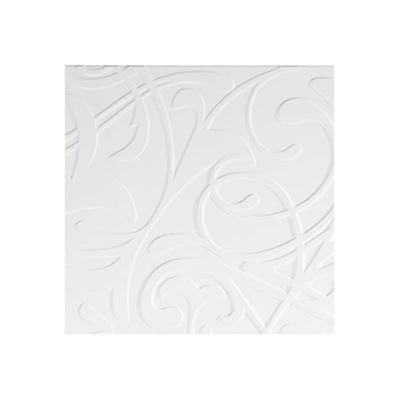 FASÄDE Damask 4-foot x 8-foot PVC Wall Panel in Gloss White