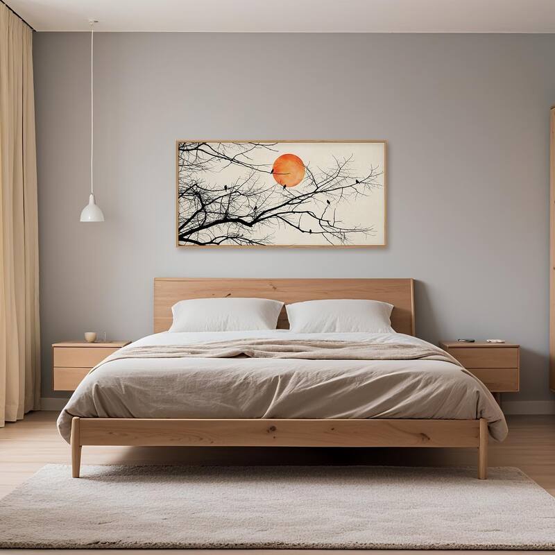 Retro Tree Drawing Wall Decor, Nature Botanical Wall Painting