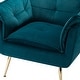preview thumbnail 35 of 89, HULALA HOME 1ida Modern Velvet Tufted Accent Armchair with Gold Metal Legs