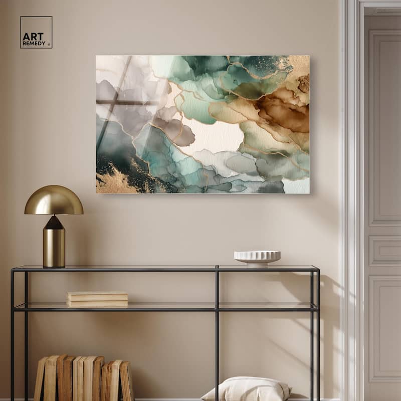 Golden Estuary II Acrylic by Art Remedy, Ready to Hang