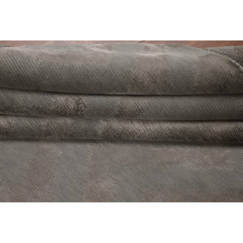 Chevron Style Modern Area Rug Handmade Contemporary Wool Carpet - 8'0"x 9'9"