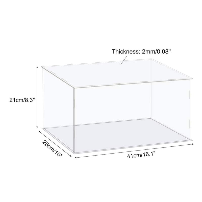 Display Case Box Acrylic Box Transparent Showcase 41x26x21cm for Collectibles