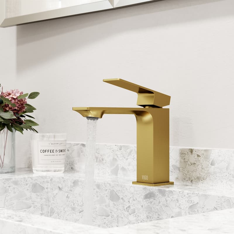 VIGO Dunn 6" H Single Handle Single Hole Bathroom Faucet