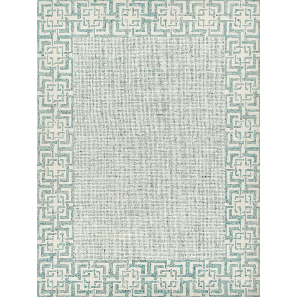 EXQUISITE RUGS Caprice Hand-tufted New Zealand Wool Aqua Area Rug.
