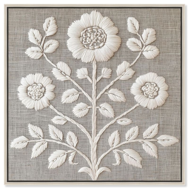 Stitched Symmetry I Canvas by Art Remedy - Silver - 40" x 40"