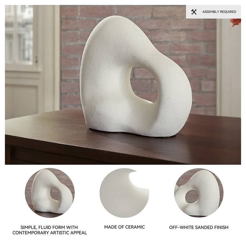 Signature Design by Ashley Arthrow Off-White Sculpture - 12.88"W x 6"D x 11"H