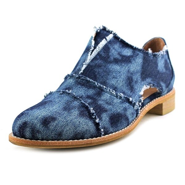 All Black Cutout Cowman Round Toe Canvas Loafer