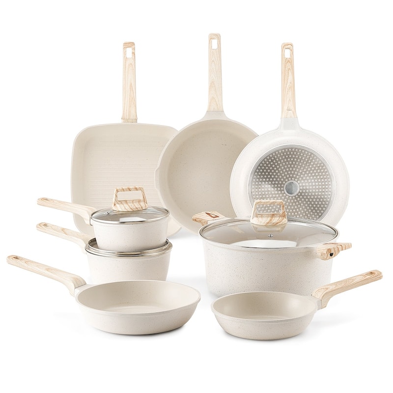 Aluminum Cookware Set with Non-Stick Pans and Lids