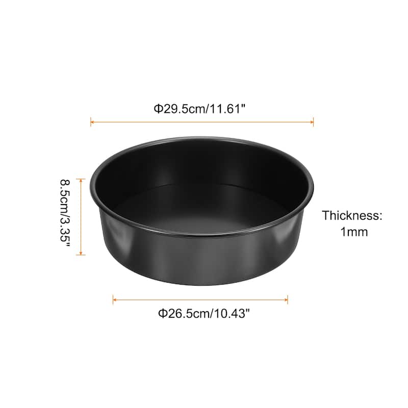 Round Cake Pan w Removable Loose Bottom Anodized Aluminum Baking Pan - Black - 11"