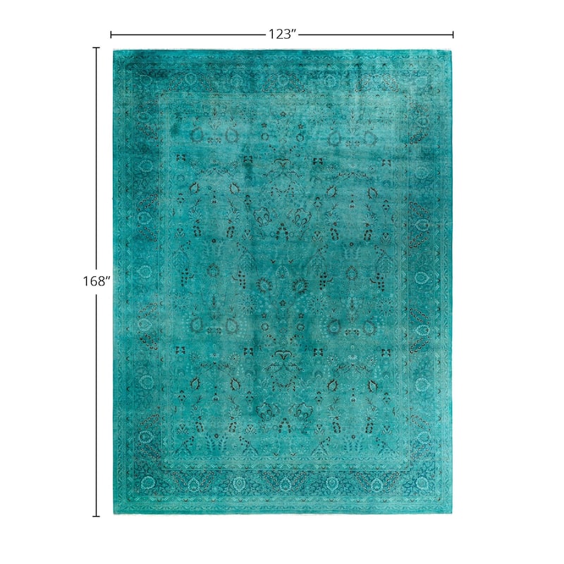 Contemporary Overdyed Wool Hand Knotted Area Rug - 10' 3" x 14' 0"