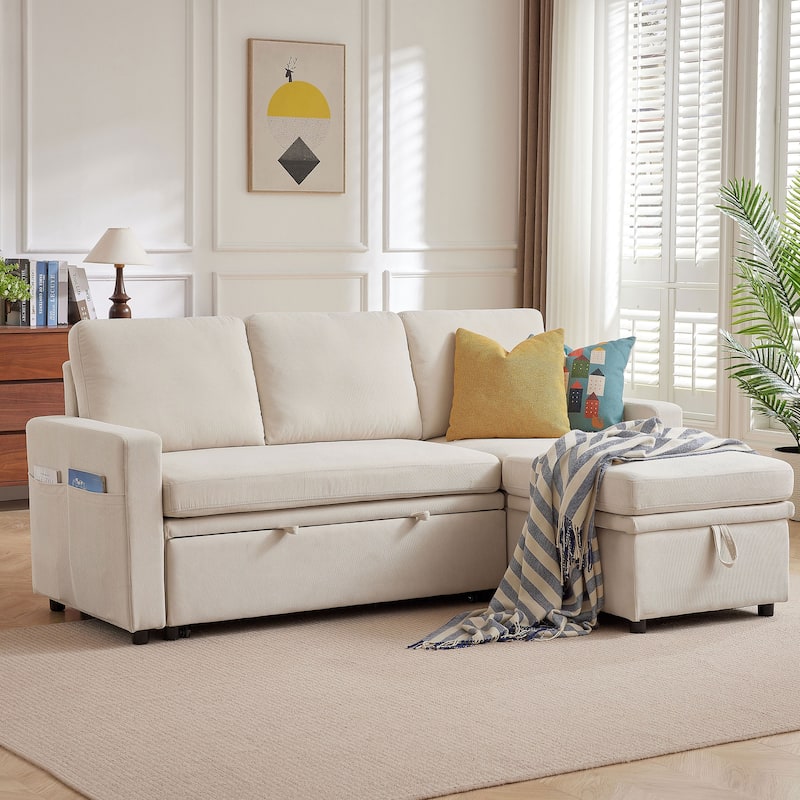 78.94" Striped Fabric Sleeper Sofa