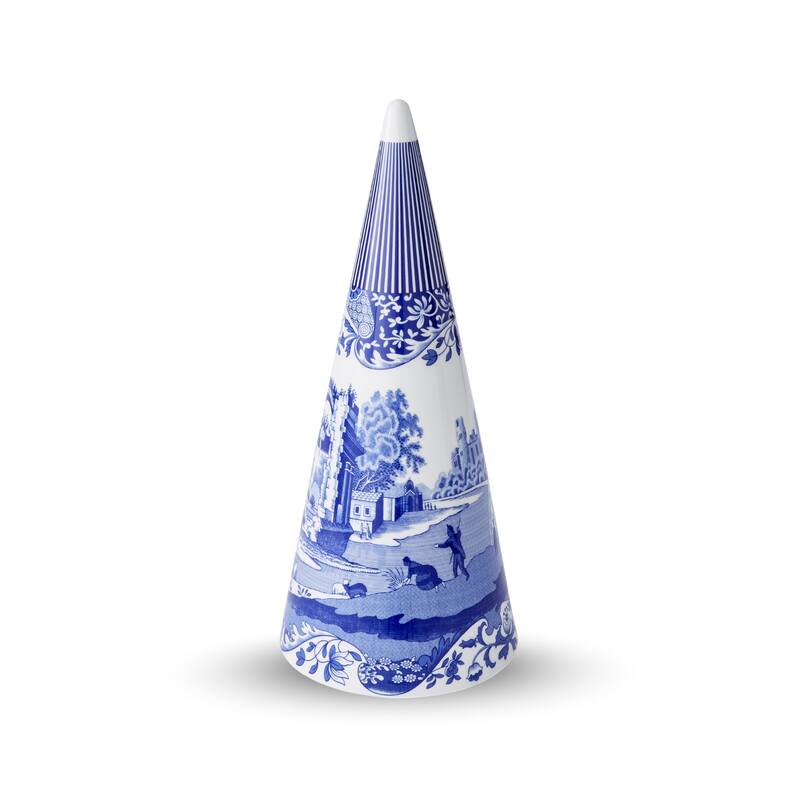 Spode Blue Italian Cone Shaped Topiary