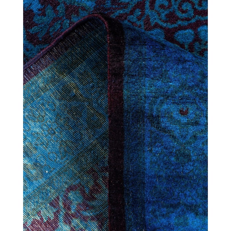 Fine Vibrance, One-of-a-Kind Hand-Knotted Area Rug - Blue, 2' 5" x 9' 10" - 2' 5" x 9' 10"