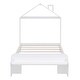 preview thumbnail 3 of 6, Twin Size Wood Platform Bed with House-Shaped Headboard, Footboard Bench, and Wooden Support