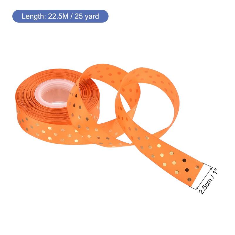Grosgrain Ribbons 25 Yards Ribbon Bow Decoration for Craft - Orange - 25 Yards x 1 Inch