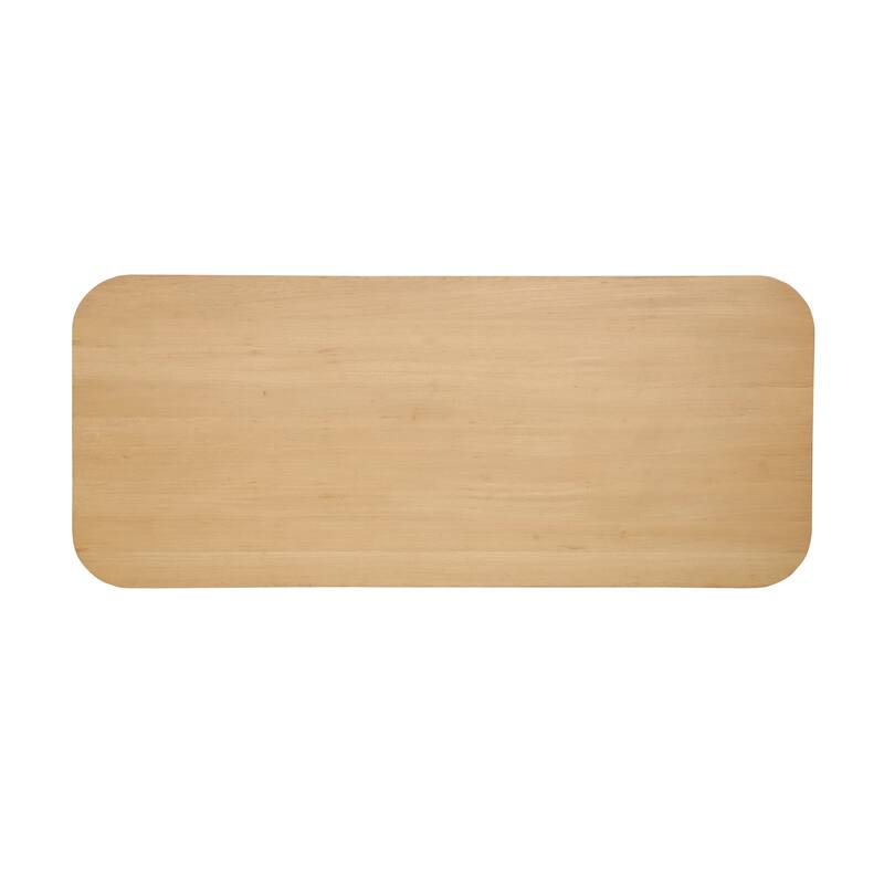 NADAAL STUDIOS Dareth Dining Table for 8, Rectangular Oak Wood Top, Four Post Legs, Natural Finish