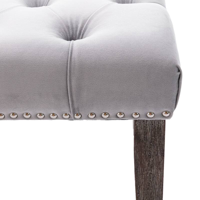 Tufted Velvet Bench Ottoman - Versatile Seating and Footrest for Living Room, Entryway, and Bedroom