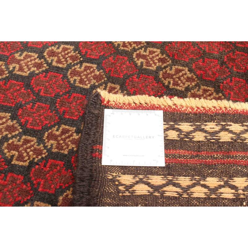 ECARPETGALLERY Hand-knotted Teimani Burgundy Wool Rug - 2'11 x 4'0