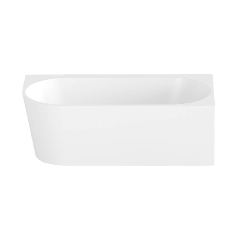 A&E Bath Willie White High-gloss Freestanding Rectangle Bathtub - 65" Right Drain
