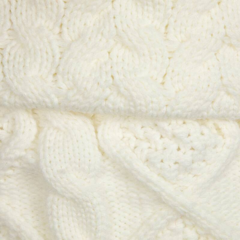 Cable Knit Christmas Stocking with Cuff - 21.5" - Cream