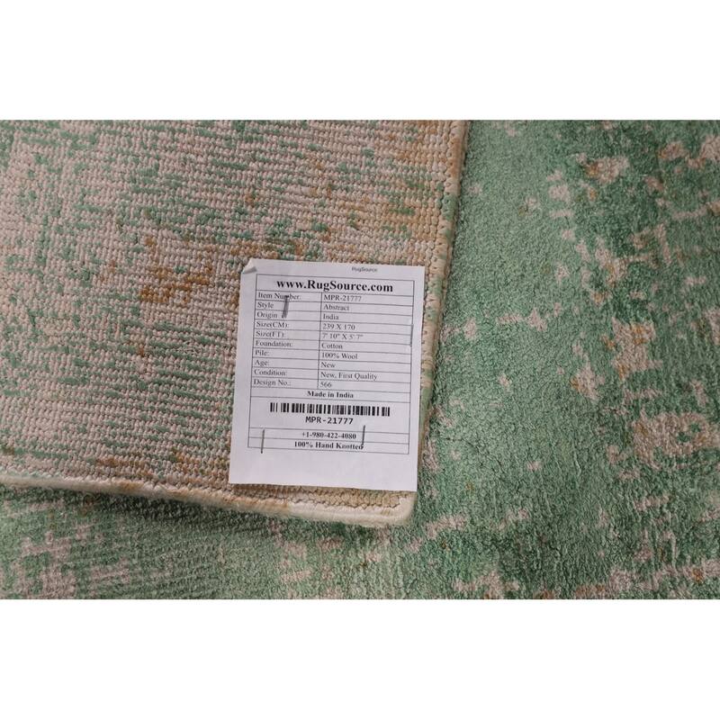 Contemporary Abstract Indian Area Rug Handmade Wool Carpet - 5'7"x 7'10"