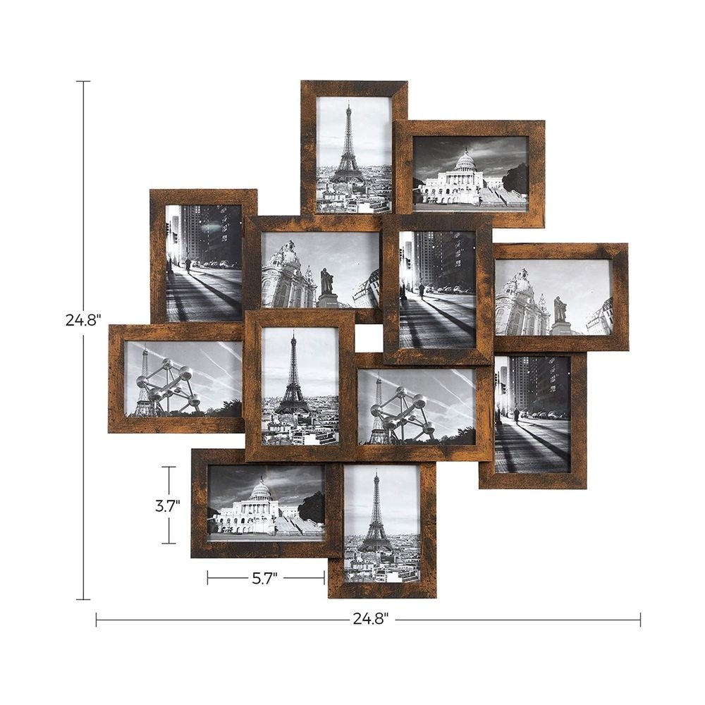 4x6 Picture Frames Set of 12, Black Wall Mount Photo Frame 4 by 6 for Gallery Wall and Tabletop, Size: 7 x 5.04