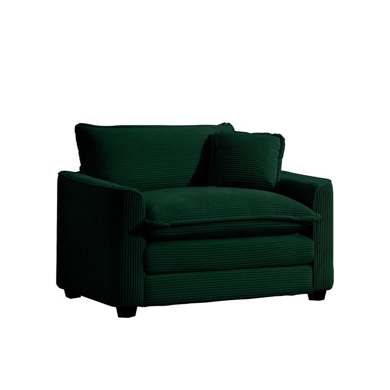 Single Chair Deep Seat Sofa With Footstool for Living Room and Bedroom