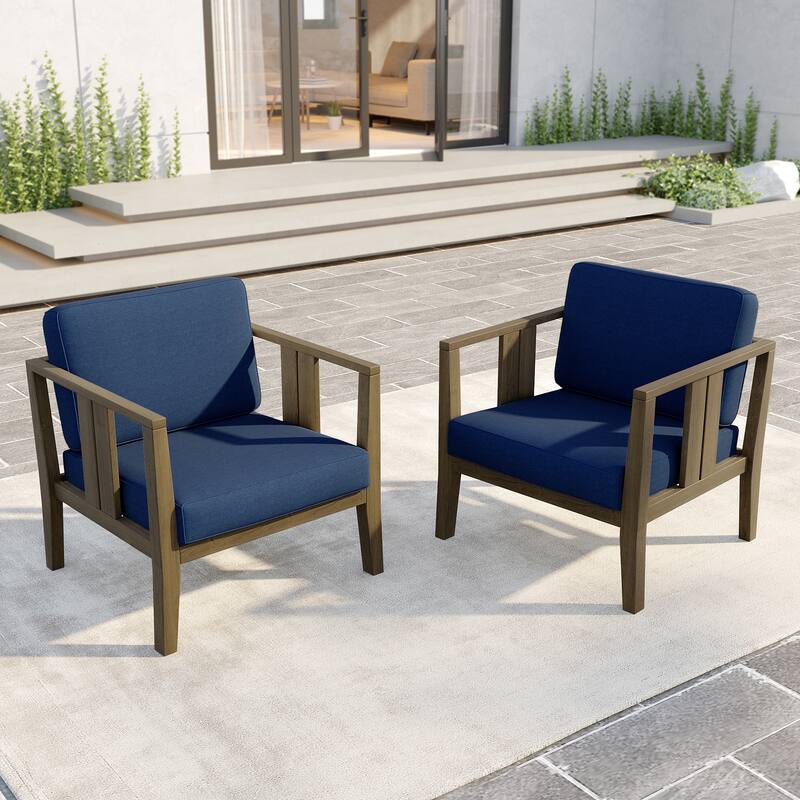 Outdoor Teak Solid Wood Patio Furniture Set Loveseat Armchair Table Collection