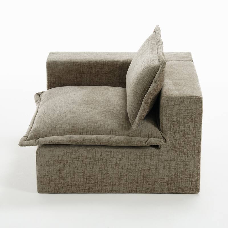 Comfy Cloud Chenille Upholstered Sectional Sofa with Pillow-Top Cushion