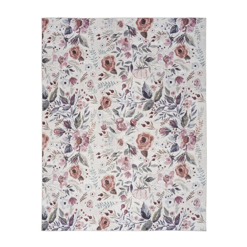 HomeRoots Floral Traditional Rectangle Area Rug