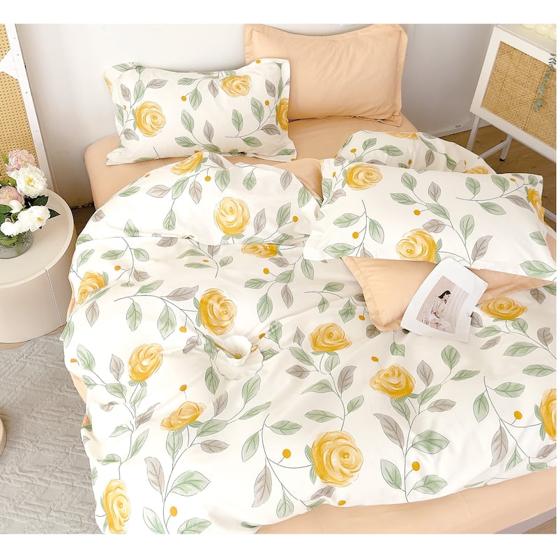 Long Island Flower 100% Cotton Duvet Cover Set Queen Full
