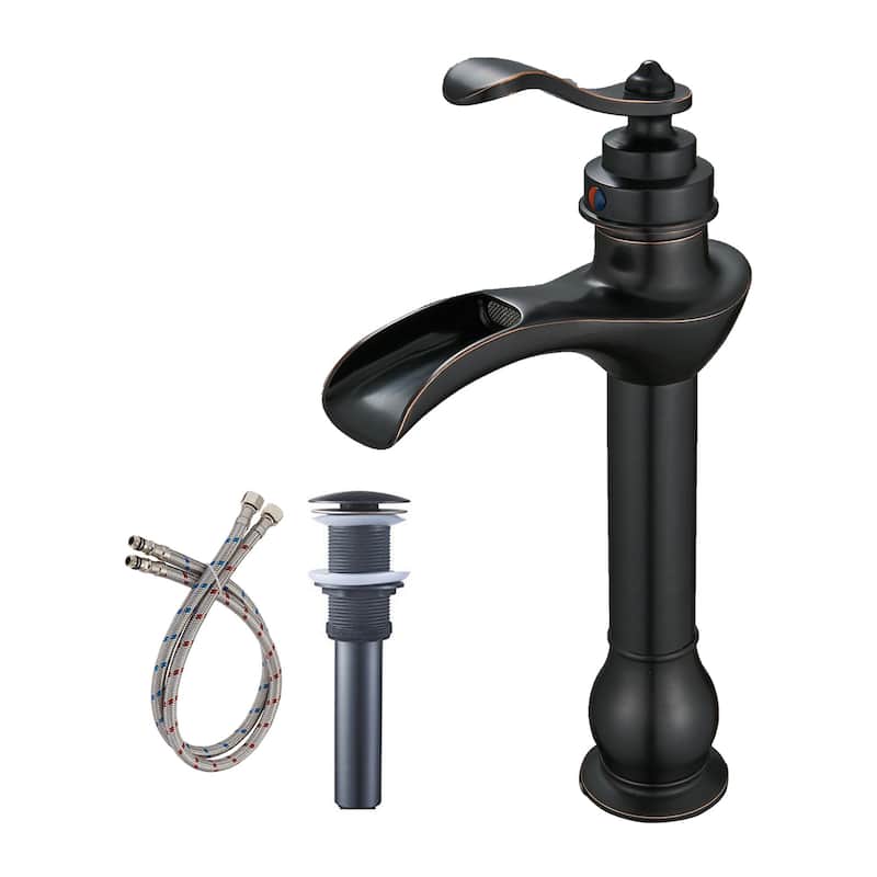 Vessel Sink Bathroom Faucet with Drain Assembly-Oil Rubbed Bronze
