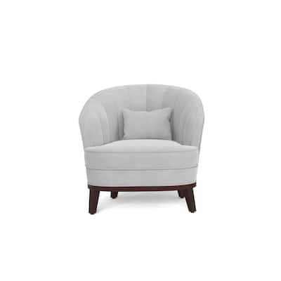 Ava Upholstered Barrel Accent Chair, Light Grey