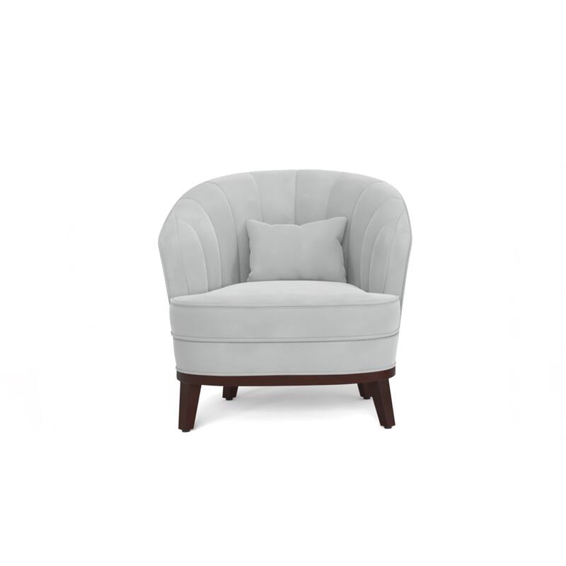 Ava Upholstered Barrel Accent Chair - LIGHT GREY