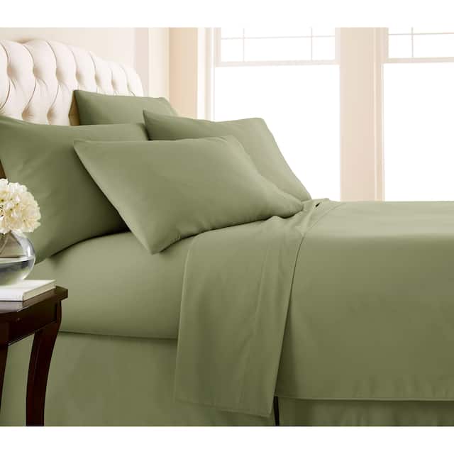 Vilano Series Extra Deep Pocket 6-piece Bed Sheet Set - Twin - Sage Green