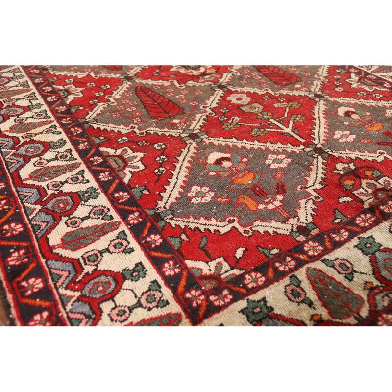 Red Bakhtiari Persian Area Rug Hand-Knotted Wool Carpet - 4'11" x 7'1"