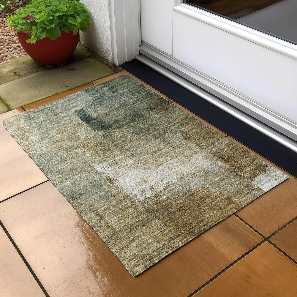 Machine Washable Indoor/ Outdoor Chantille Solid Ombre Rug