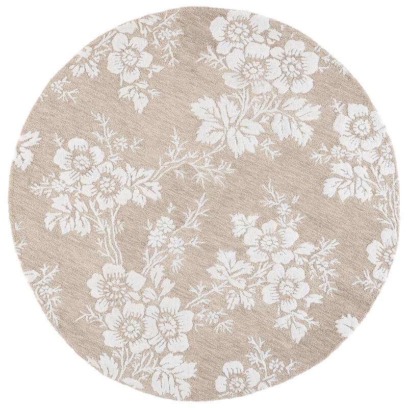 SAFAVIEH Handmade Glamour Riga Modern & Contemporary Viscose Rug - 6' Round - Sand/Ivory