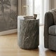 preview thumbnail 25 of 28, Furniture of America Karvyn Modern 14-inch Round Natural Stone Indoor Drum Side Table