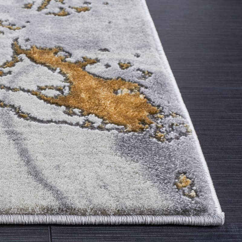 SAFAVIEH Craft Meeta Modern & Contemporary Rug - 6'7" Square - Grey/Gold - Square