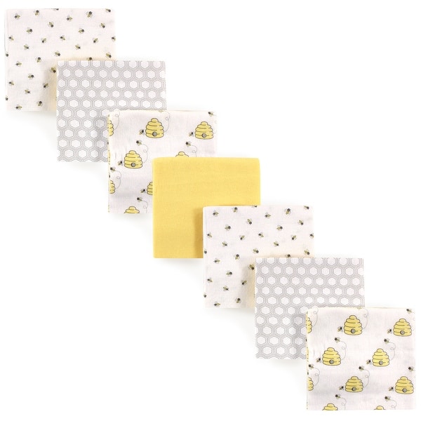 slide 1 of 1, Hudson Baby Infant Cotton Flannel Receiving Blankets Bundle, Bee, One Size - Bee - One Size One Size - Bee