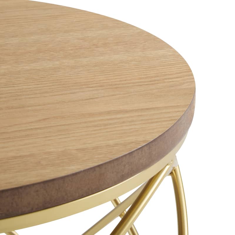 Modern Glass Top Side Table with Decorative Frame